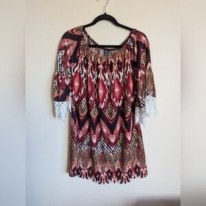 WinWin Bohemian Tunic with Bell Sleeves Size XL